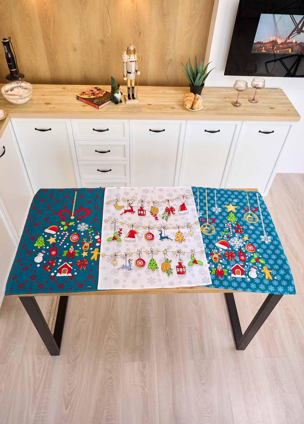 Набір кухонних рушників Новорічний Чарівні історії 60х47 см 3 шт.