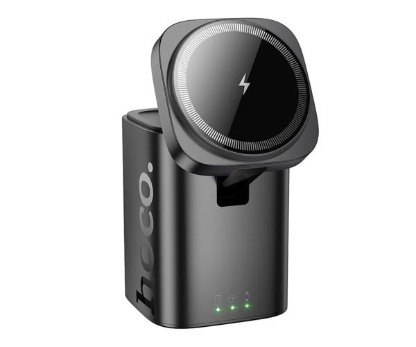 Зарядний пристрій бездротовий Hoco CQ20 Magnetic iWatch 3в1 15W Black