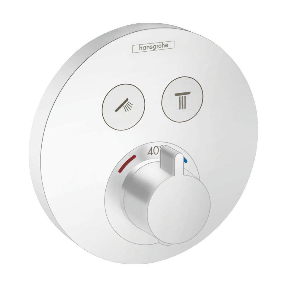 Термостат скрытого монтажа Hansgrohe ShowerSelect S на 2 клавиши White matt (15743700)