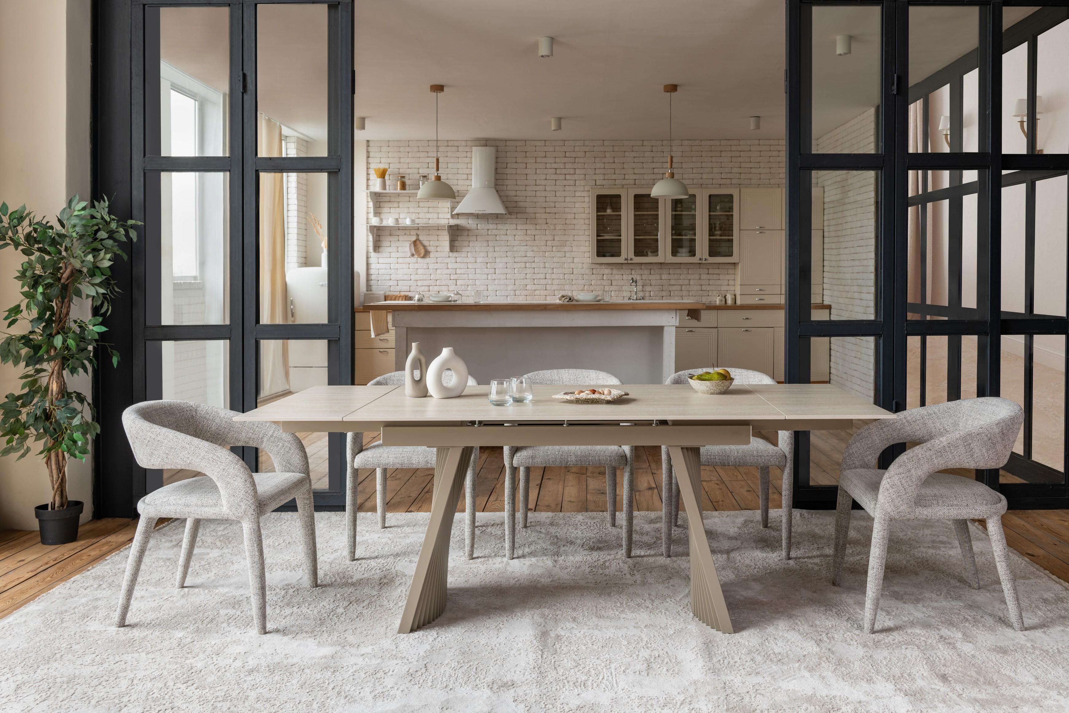 Стіл обідній розсувний Vetro Mebel Олімпія 1400- 2100x900x760 мм Крема марфіль/Бежевий (TМL-985) - фото 15 Стіл обідній розсувний Vetro Mebel Олімпія 1400- 2100x900x760 мм Крема марфіль/Бежевий (TМL-985) - фото 15