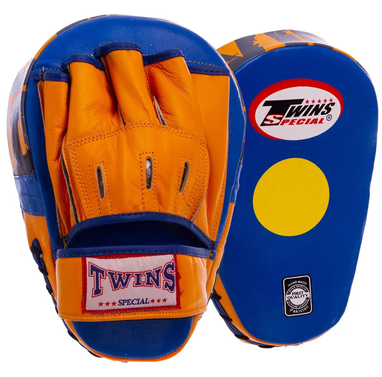 Лапа изогнутая кожаная Twins VL-8346 26х19х5 см 2 шт. Синий/Желтый
