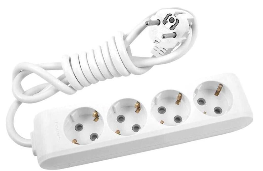 Подовжувач Panasonic WLTB04422GR-UA X-tendia із заземленням 4 гнізда 2 м з захистними шторками Сірий