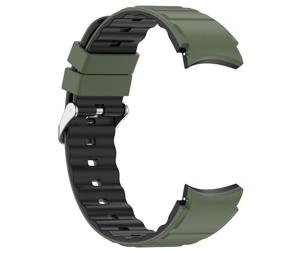 Ремешок Sport Silicone Dual Color для Samsung Galaxy Watch 7 20 мм Зеленый с черным