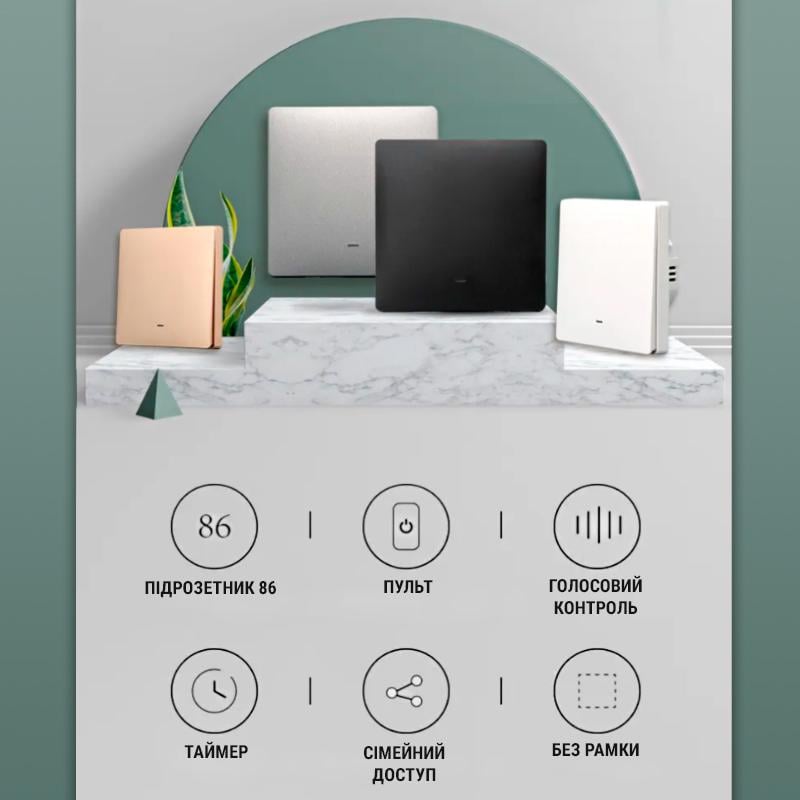 Выключатель Tuya Zigbee 2 клавиши без нуля Черный - фото 6
