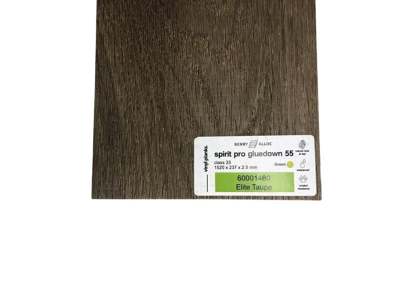 Плитка для підлоги вінілова Berry Alloc SPIRIT PRO 55 GLUEDOWN PLANK ПВХ Elite Taupe (22901469)