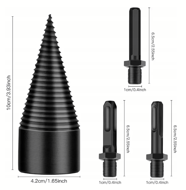 Конус шнека для колки деревини на дриль або шуруповерт 42 мм (12032809621) - фото 3