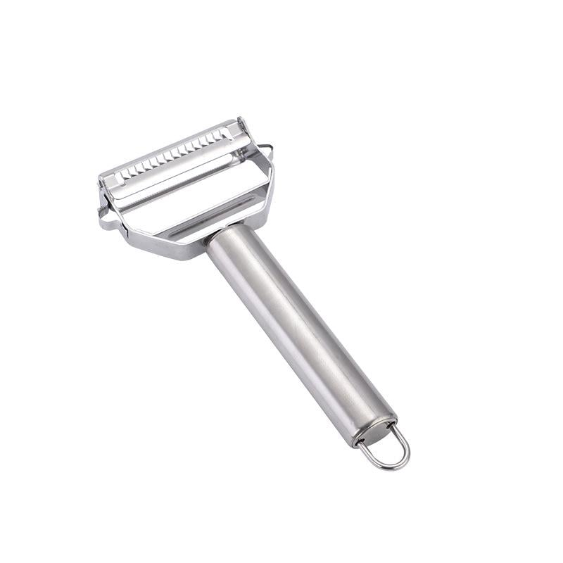 Овочечистка та шинковка 2в1 з нержавіючої сталі з подвійними лезами для овочів та фруктів Сріблястий (29429)