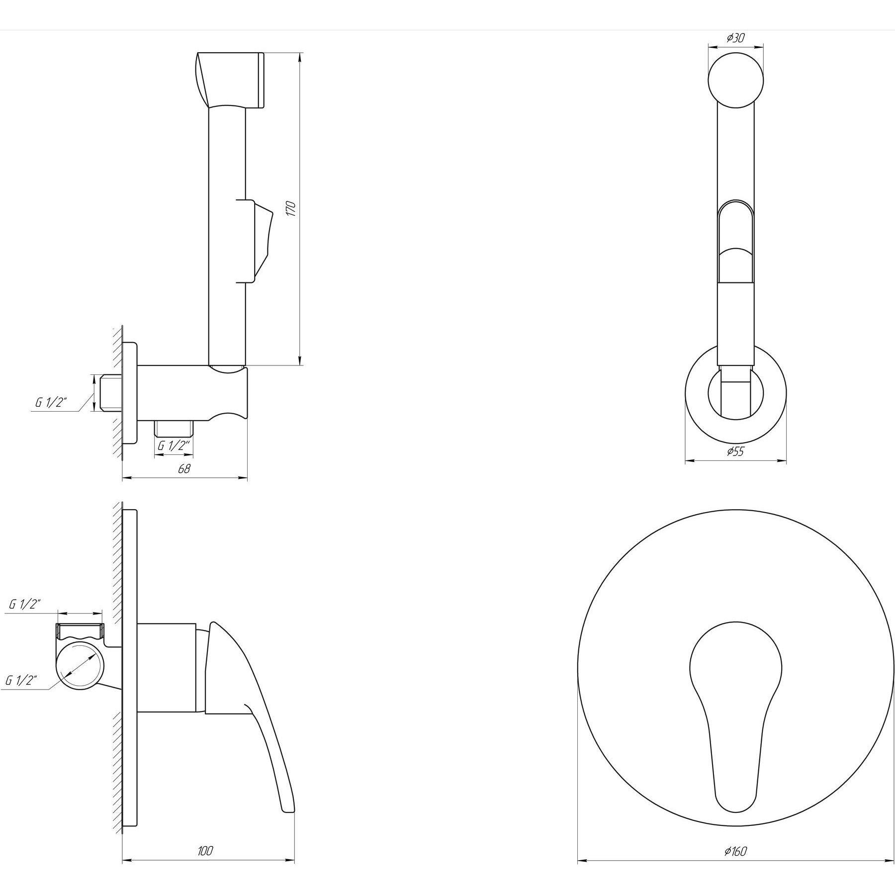 Змішувач гігієнічний Globus Lux Solly GLSO-0110 - фото 4