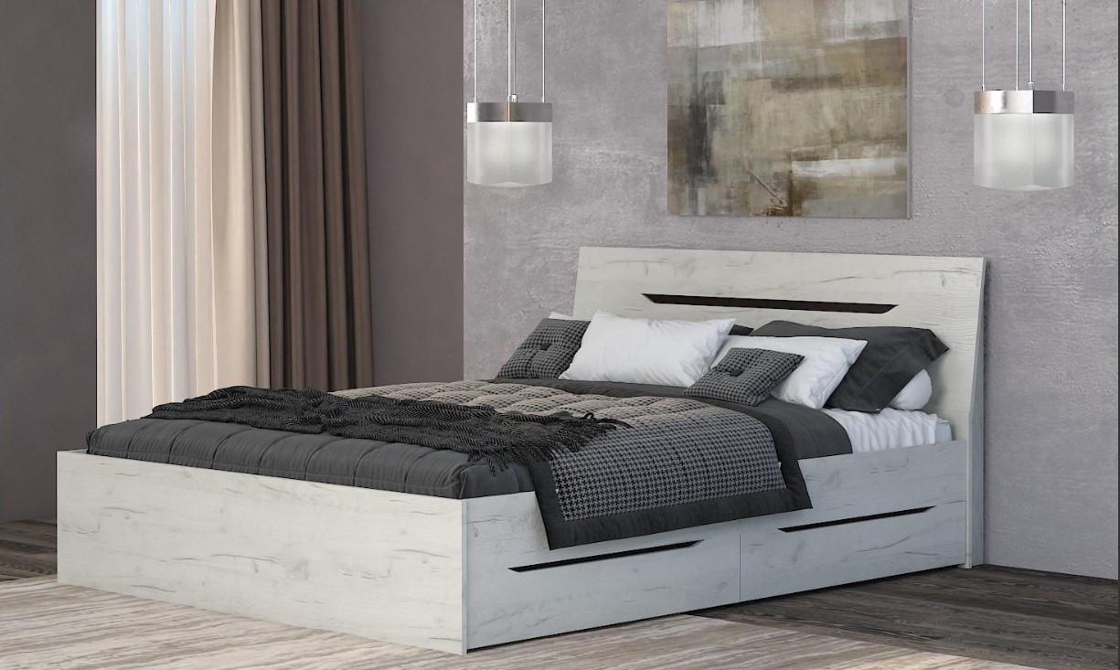 Кровать-софа полуторная с ящиками Аякс Мастер Форм 185х213,2х87 см Дуб крафт Белый/Венге магия (23315577)
