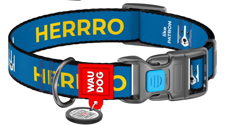 Ошейник для собак нейлоновый с QR-паспортом рисунок Патрон L 31-49 см 25 мм (2296444982)