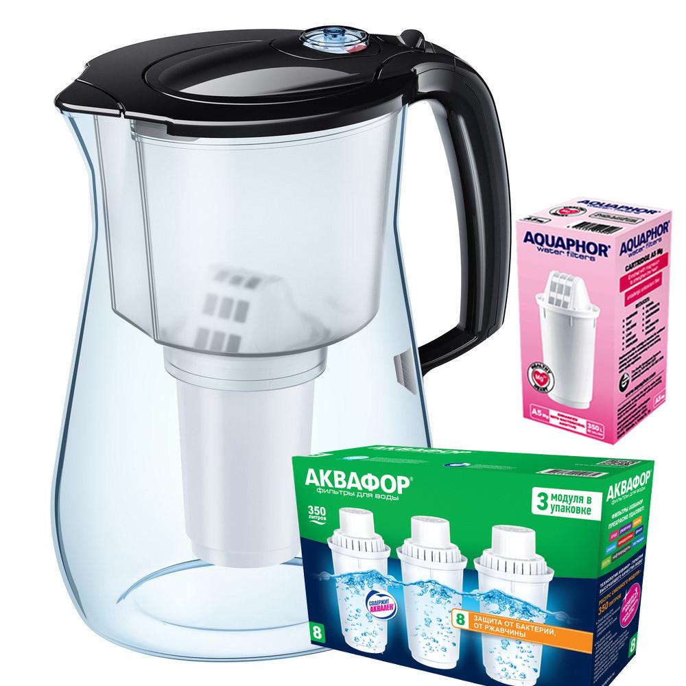 Фильтр-кувшин Аквафор Прованс А5Mg три модуля В8 Черный (1695191387)