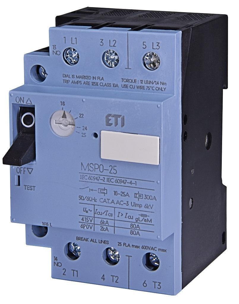 Автоматический выключатель защиты двигателя ETI MSP0-25 11 kW 18-25A (4646627)