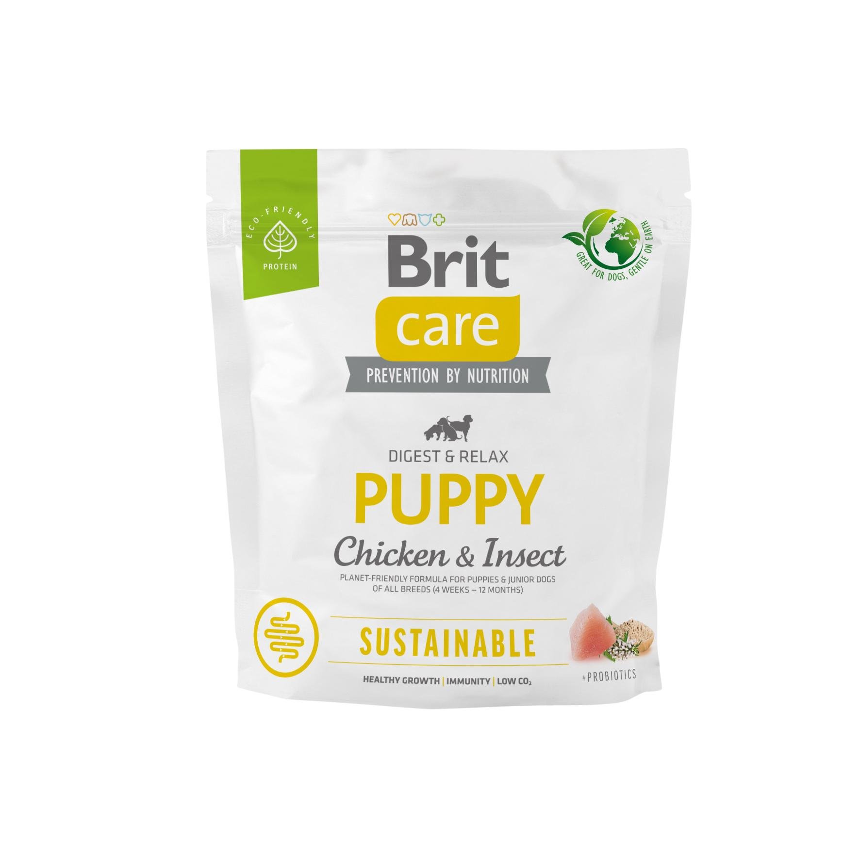 Корм для цуценят Brit Care Dog Sustainable Puppy з куркою та комахами 1 кг (172169)