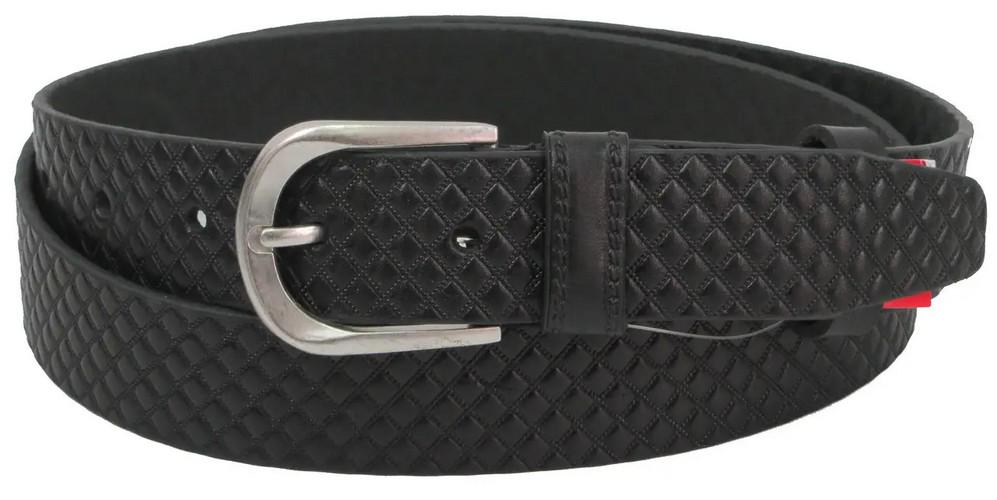 Ремень кожаный мужской Skipper 3,5 см Черный (super723_1289-35)