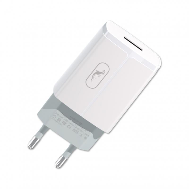 Зарядное устройство сетевое SkyDolphin SC06 1xUSB-A 5V 2.4A White (SDMZP-000177)