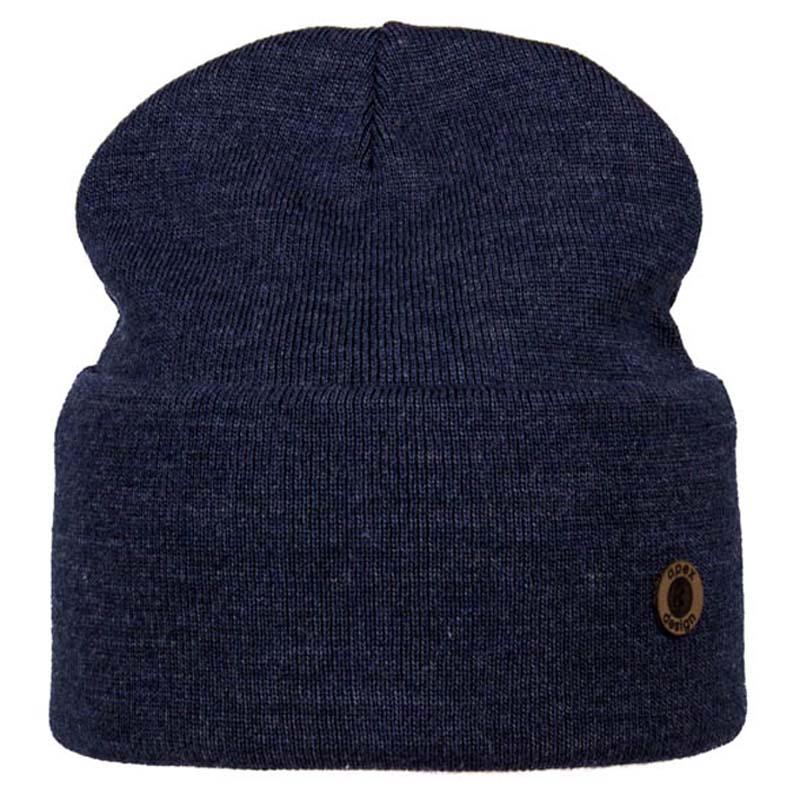 Шапка молодіжна лопата гладкої в'язки Apex Кант One Size Темний джинс (69372) - фото 1