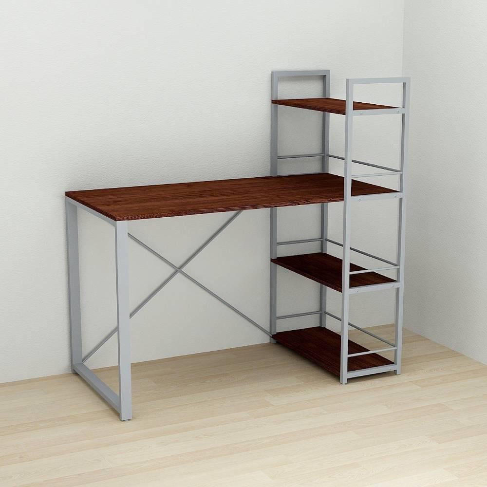 Письменный стол Ferrum-decor Конект с этажеркой 16 мм 716 мм 5x120x60 см Серый/Венге (FRD-105743)