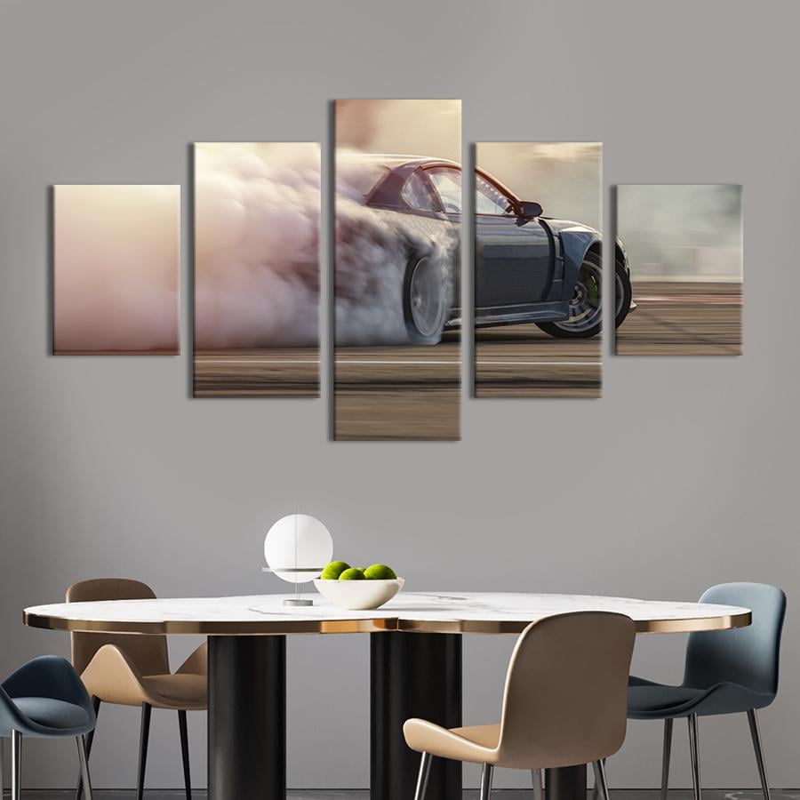 Картина на полотні Яскравий дрейф автомобіля 112x54 см (1310-52)