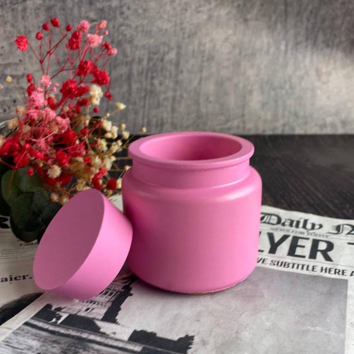 Банка гіпсова рожевого кольору з кришкою 100 мл (1482) - фото 3 Банка гіпсова рожевого кольору з кришкою 100 мл (1482) - фото 3
