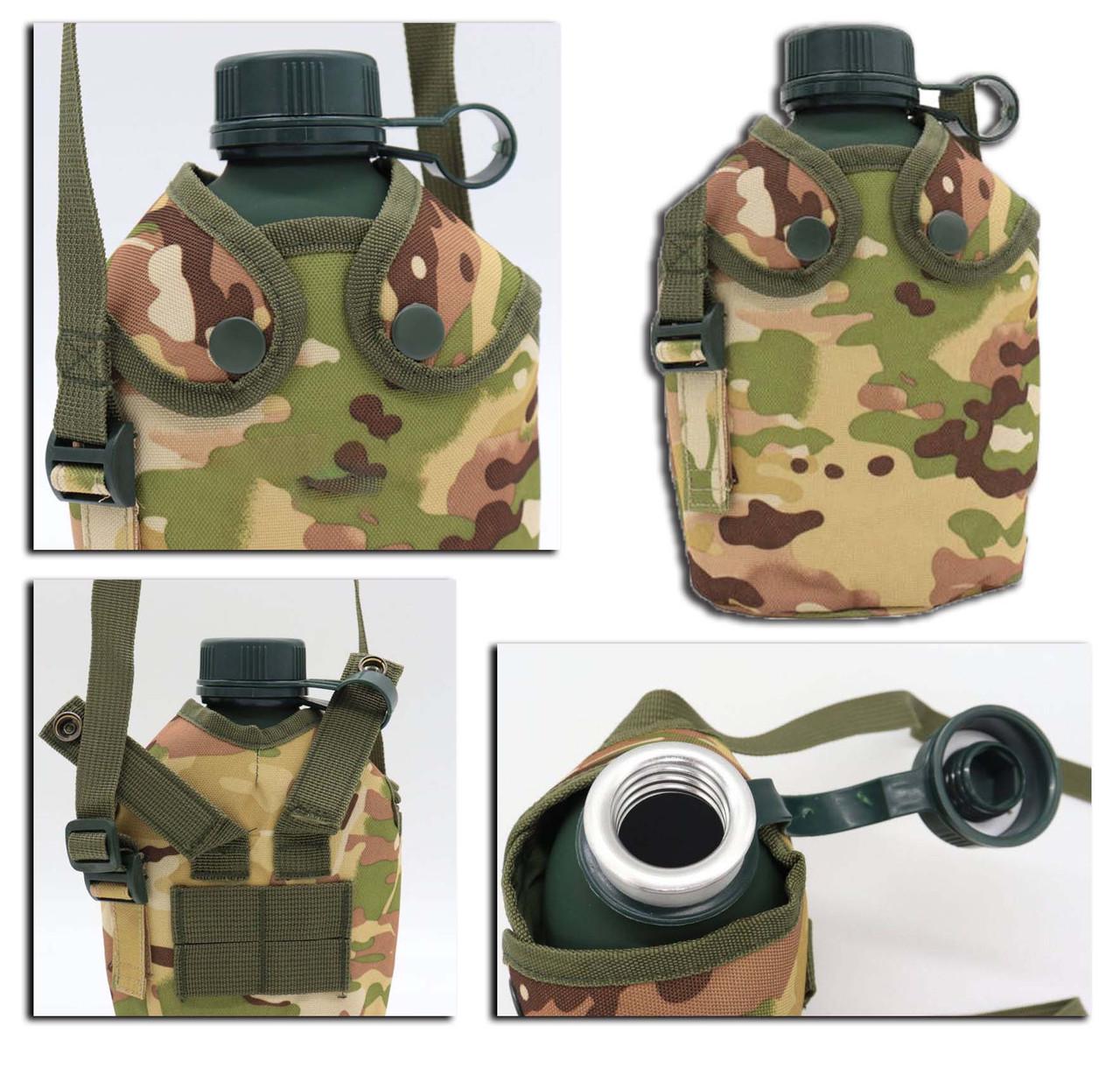 Фляга армейская в чехле для воды 1 л Мультикам - фото 11