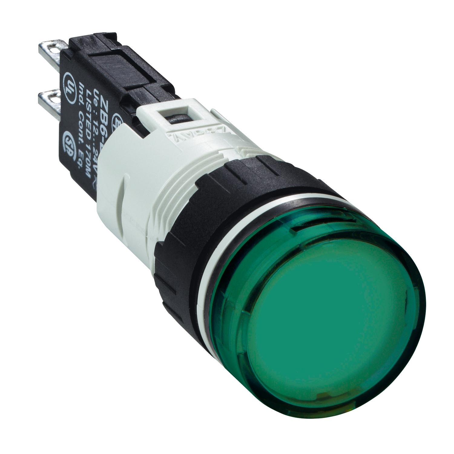 Лампа сигнальная Schneider Electric Harmony XB6 16 мм 12-24V AC/DC LED Зеленый (XB6AV3BB)
