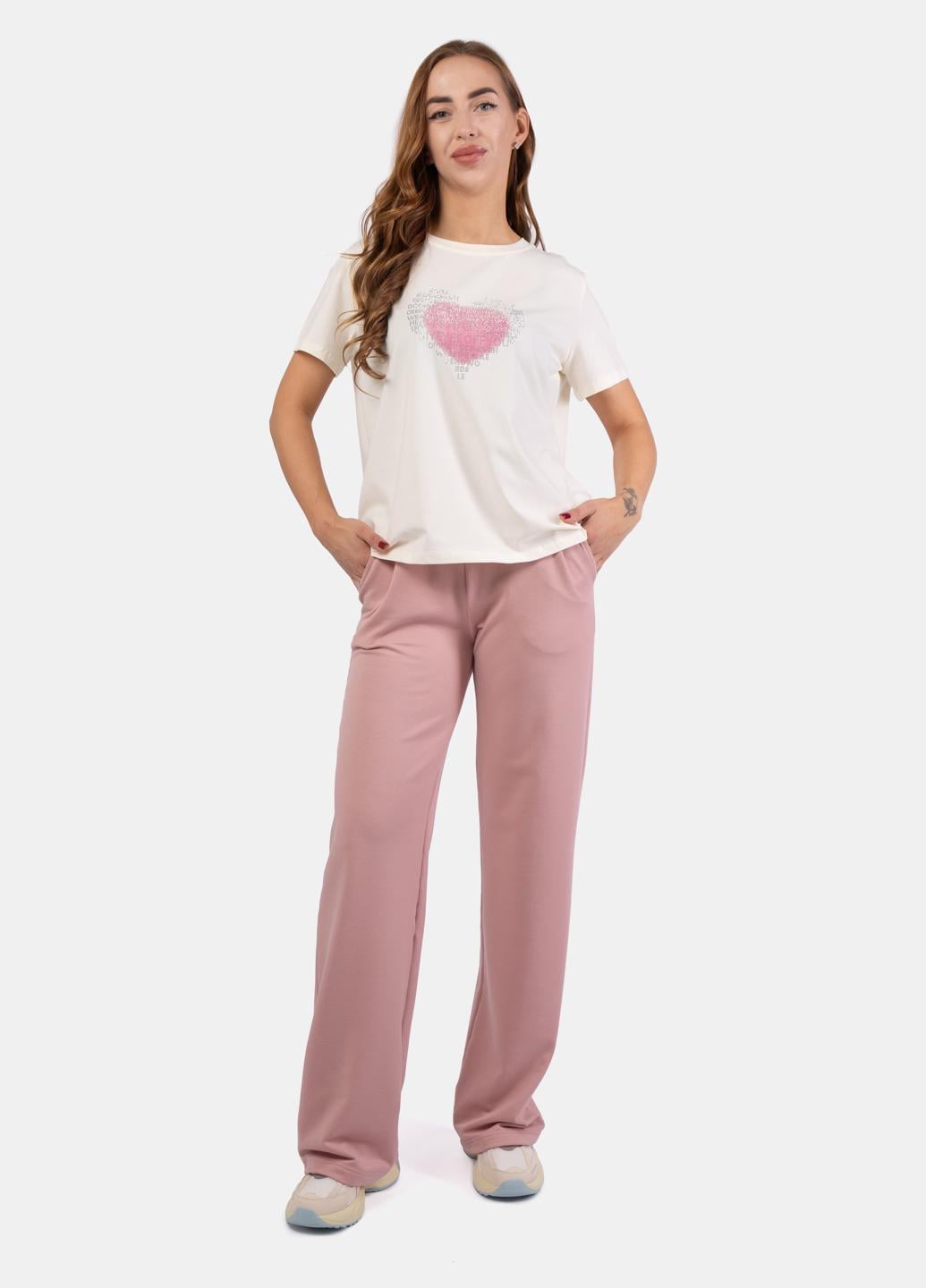 Спортивные штаны женские Fashion 103627 L Пудровый