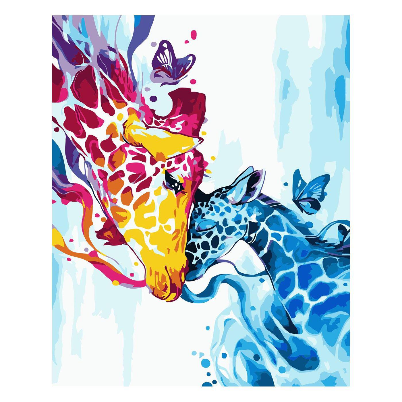 Картина по номерам Strateg Цветные жирафы 30х40 см (SV-0070)