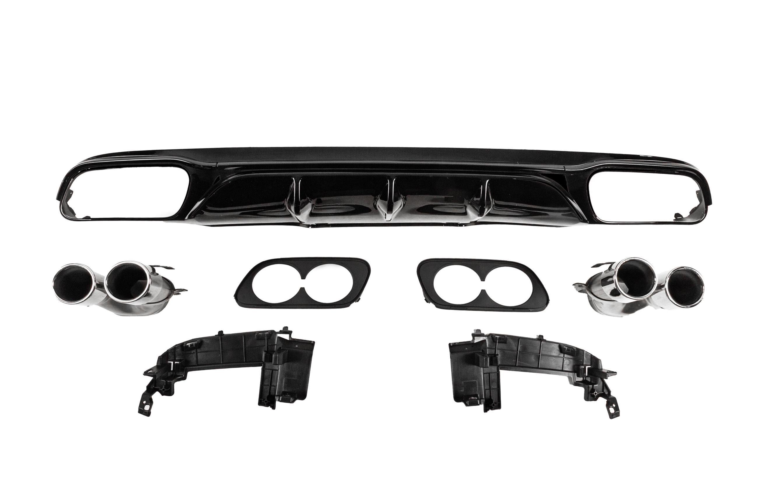 Задний диффузор с насадками Cixtai E53-Design для Base для Mercedes E-сlass W213 2016-2023 гг. abs-пластик Черный (187922)