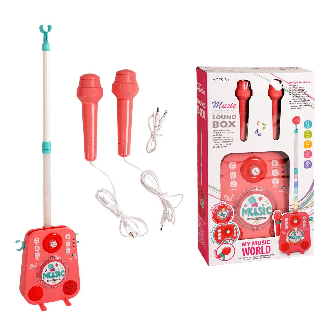 Дитяче караоке 1092-18/2 підсвічування/2 мікрофони/мелодії/MP3/функція запису/зміна голосу/кабель 3,5 мм (25604913) - фото 2 Дитяче караоке 1092-18/2 підсвічування/2 мікрофони/мелодії/MP3/функція запису/зміна голосу/кабель 3,5 мм (25604913) - фото 2