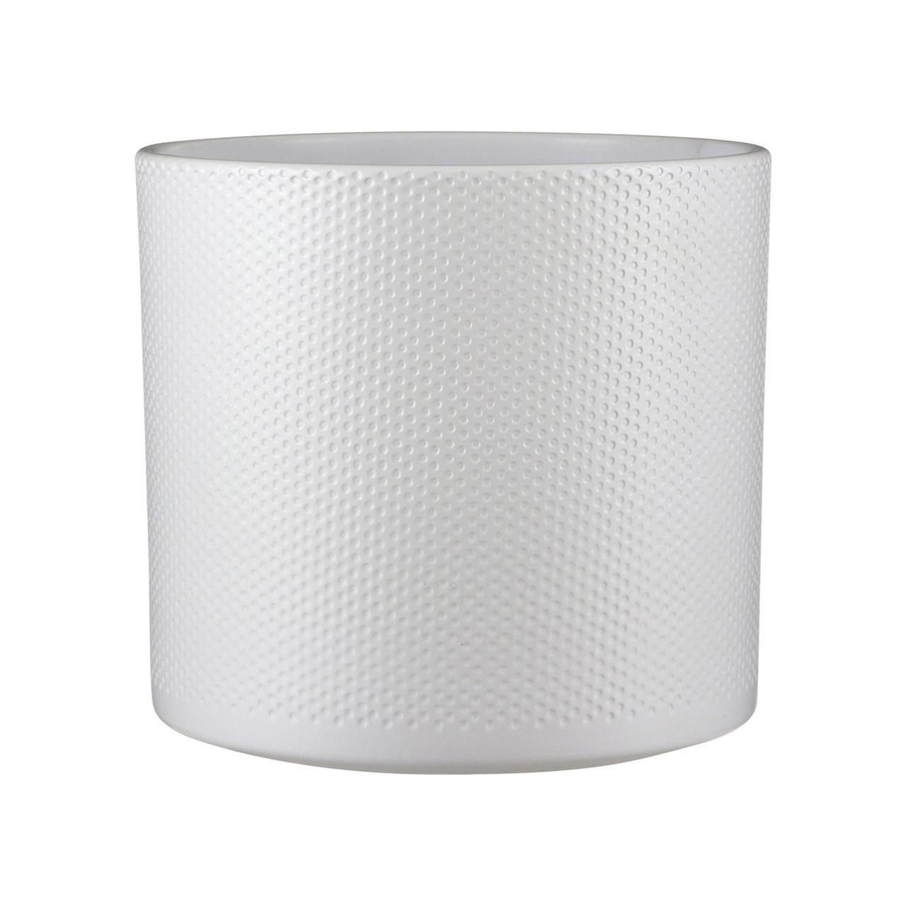 Кашпо Edelman Era pot round рельефный 28х26 см Белый (A-025793)