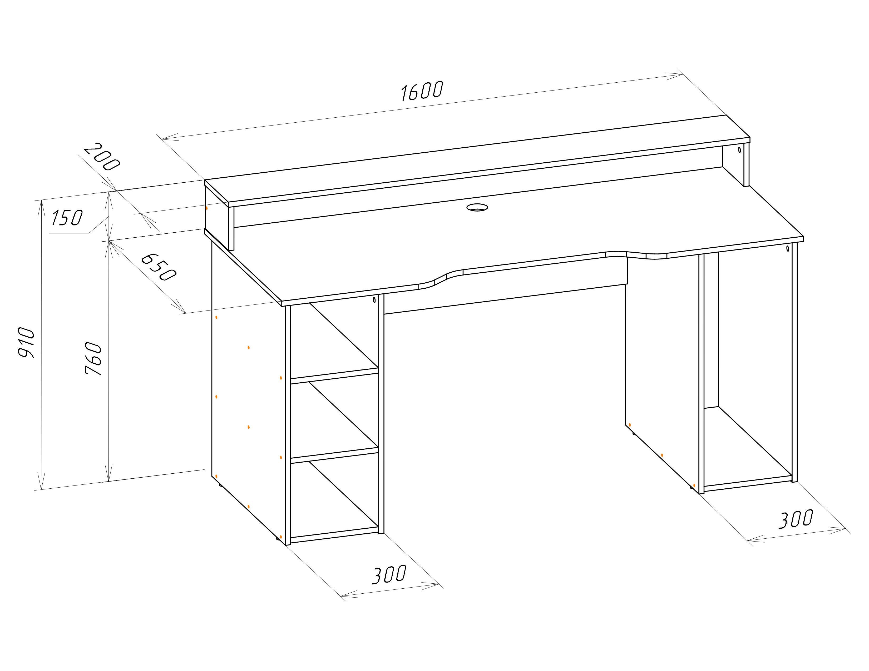 Стол письменный/компьютерный Win Мебель Монако Графит (27919317) - фото 3 Стол письменный/компьютерный Win Мебель Монако Графит (27919317) - фото 3