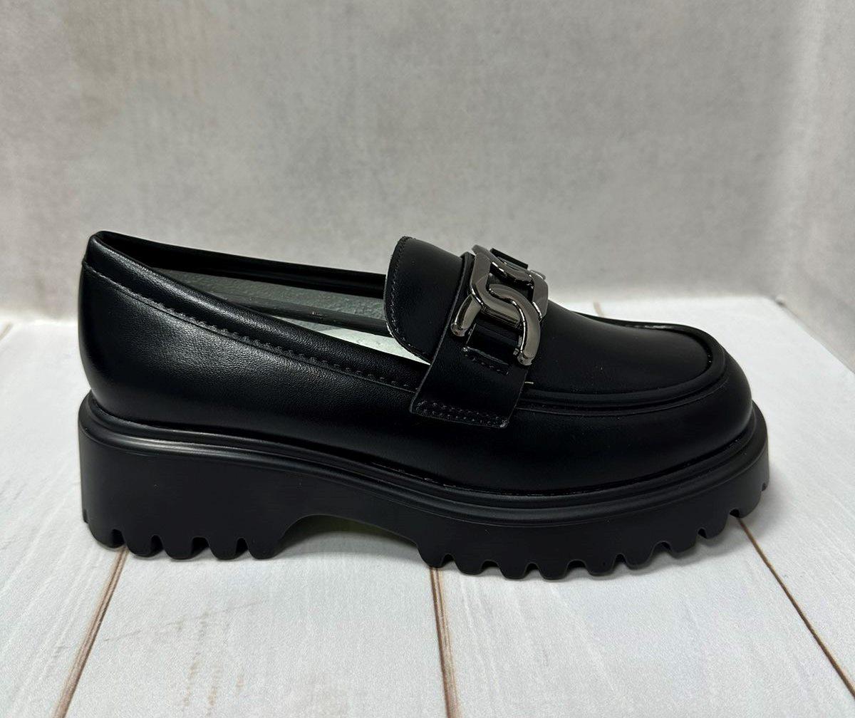 Туфли лоферы детские на платформе Paliament для девочки р. 35 Черный (11641137) - фото 10