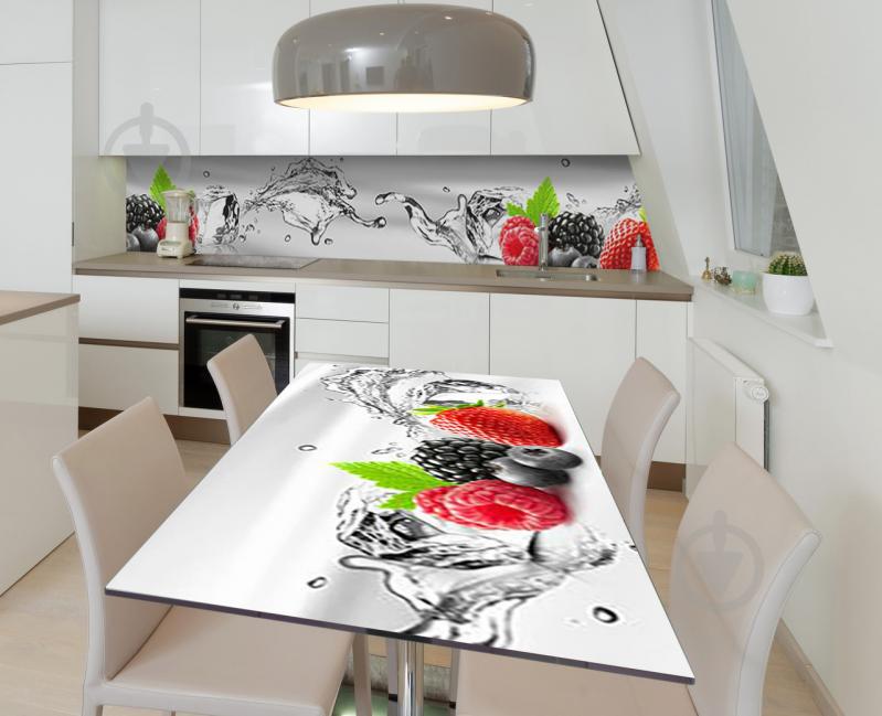Наклейка 3Д виниловая на стол Zatarga «Плещущиеся ягоды» 600х1200 мм (Z184101st)