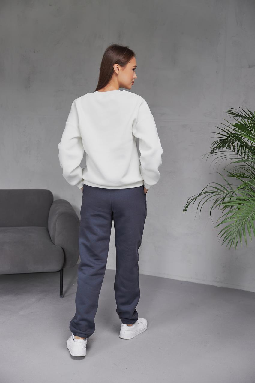 Світшот жіночий Happiness М132.4/1 начіс L Кремовий/Синій (597-1-62) - фото 2 Світшот жіночий Happiness М132.4/1 начіс L Кремовий/Синій (597-1-62) - фото 2