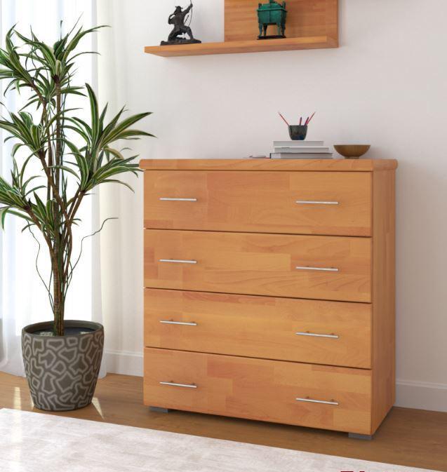 Комод из натурального дерева сосна Arbor Drev Эксклюзив 4Ш Ольха (20561)