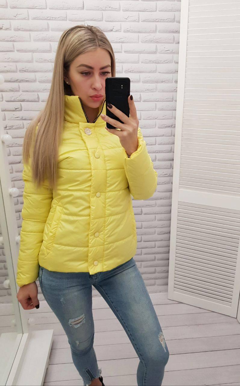 Куртка демисезонная Khan короткая приталенная р. 44 Желтый (Kh211) - фото 3 Куртка демисезонная Khan короткая приталенная р. 44 Желтый (Kh211) - фото 3