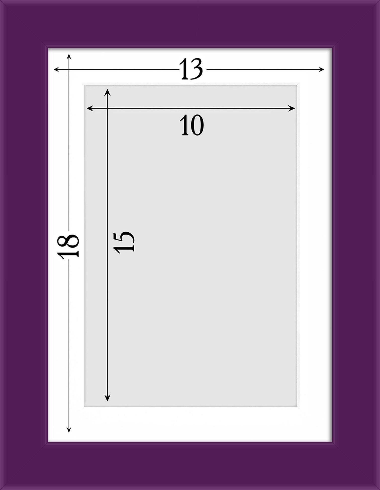Рамка для фото деревянная EmojiFrame 13х18 см под фото 10х15 см AH2220-14 глянцевое стекло 1-1,5 мм с ножкой паспарту Фиолетовый - фото 6