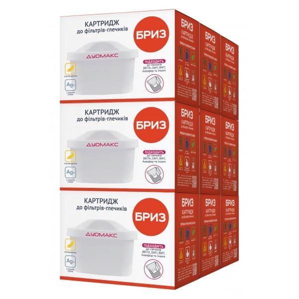 Комплект сменных картриджей Бриз Дуомакс для кувшинных фильтров Бриз/Brita/Dafi/BWT/Ecosoft (112-70041) Комплект сменных картриджей Бриз Дуомакс для кувшинных фильтров Бриз/Brita/Dafi/BWT/Ecosoft (112-70041)