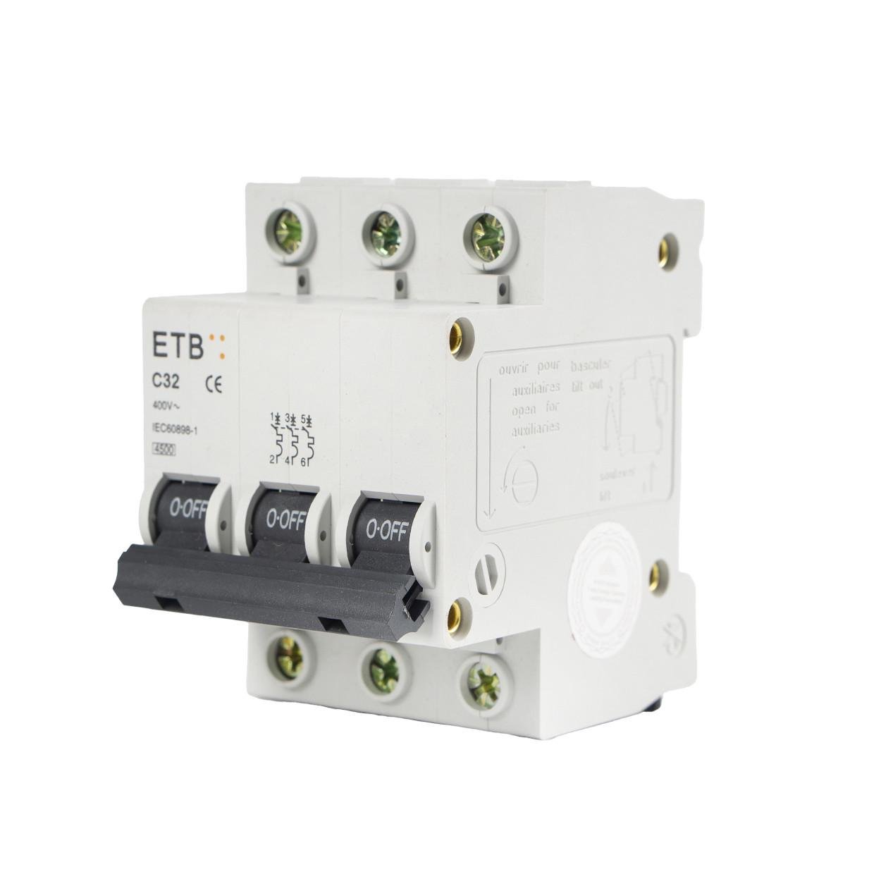 Автоматический выключатель модульный TESLA ETB C32 3-полюсный 400 В (126) Автоматический выключатель модульный TESLA ETB C32 3-полюсный 400 В (126)