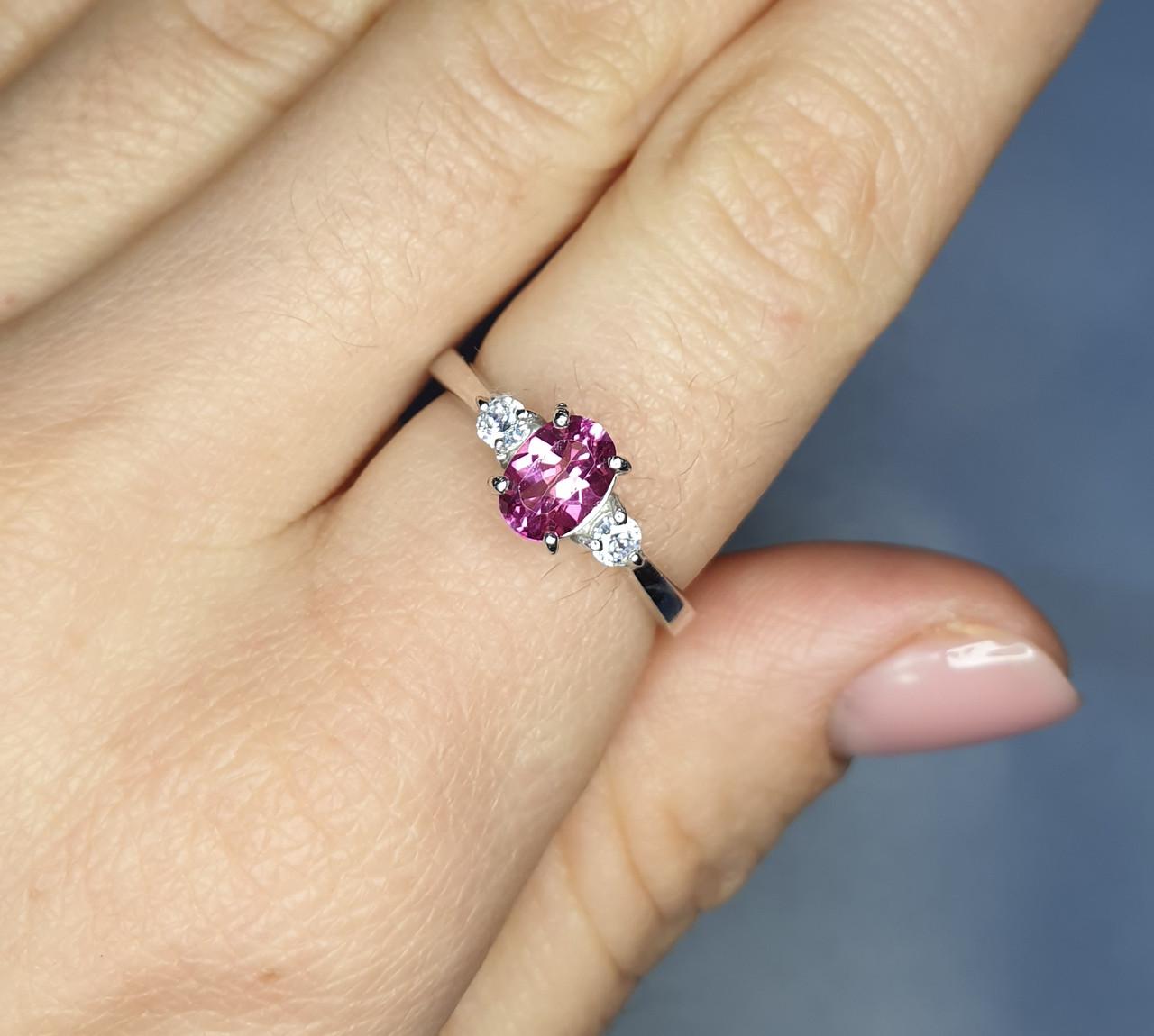 Кольцо серебряное с турмалином р. 18,5 3,16 г (1352685695)