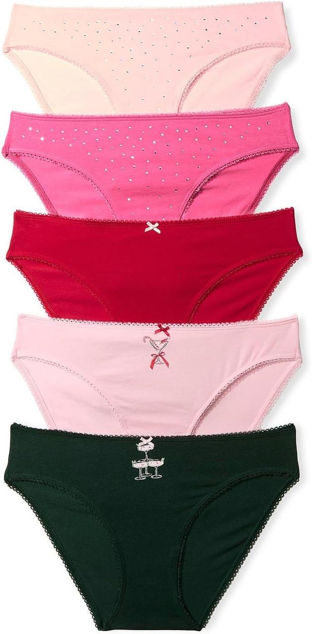 Набор трусиков Victoria Secret 5 шт. Stretch Cotton Bikini XS Разноцветный (2941020619)