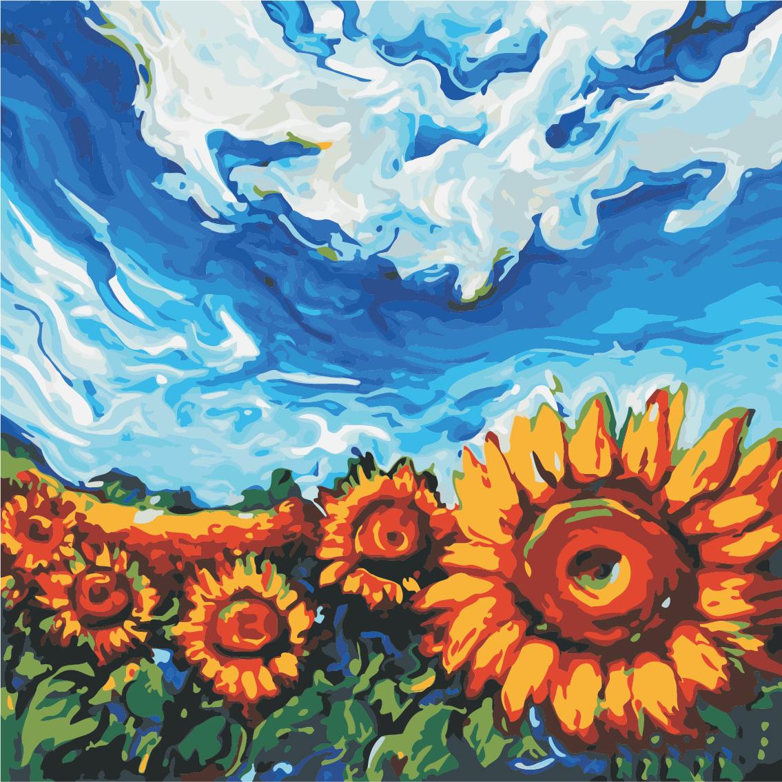 Картина по номерам Art Story Украинские подсолнухи 40x40 см (AS0946)