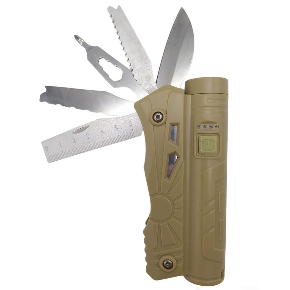 Мультитул багатофункціональний складаний LF S26 7в1 ніж/пила/відкривачка з USB-ліхтариком (120.919)