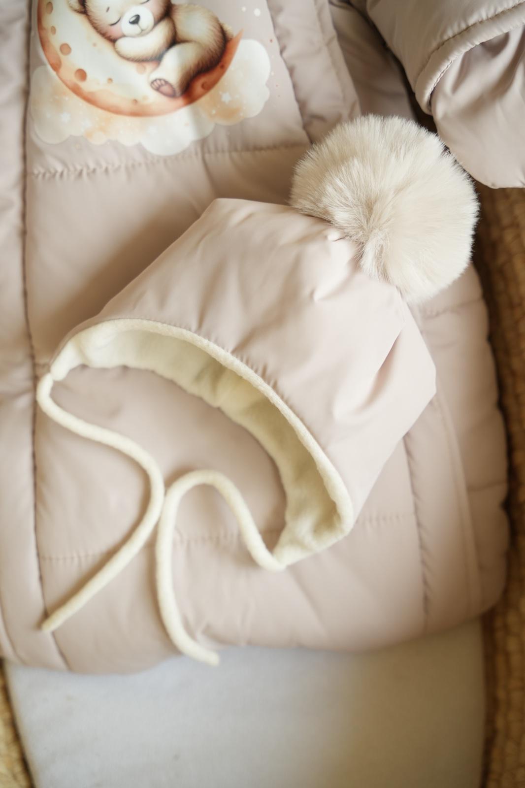 Комбінезон-мішечок з шапочкою на виписку зимовий 0-6 міс. Бежевий (9060) - фото 4