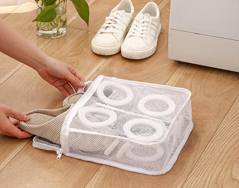 Сітка-мішок R9361 для прання взуття та одягу в пральній машині розмір 28х24,5х8 см Білий - фото 3