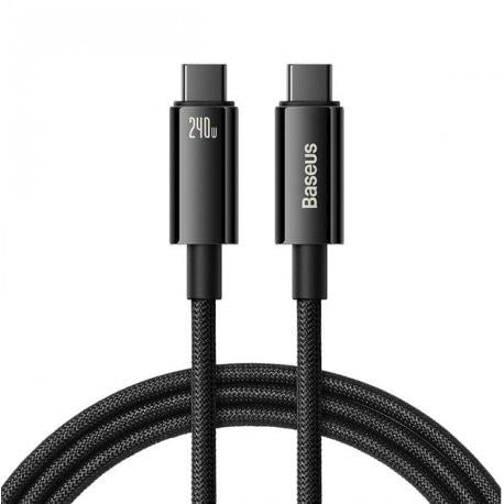 Кабель BASEUS Tungsten Gold Type-C to Type-C 240W 1 м Black (CAWJ040001)
