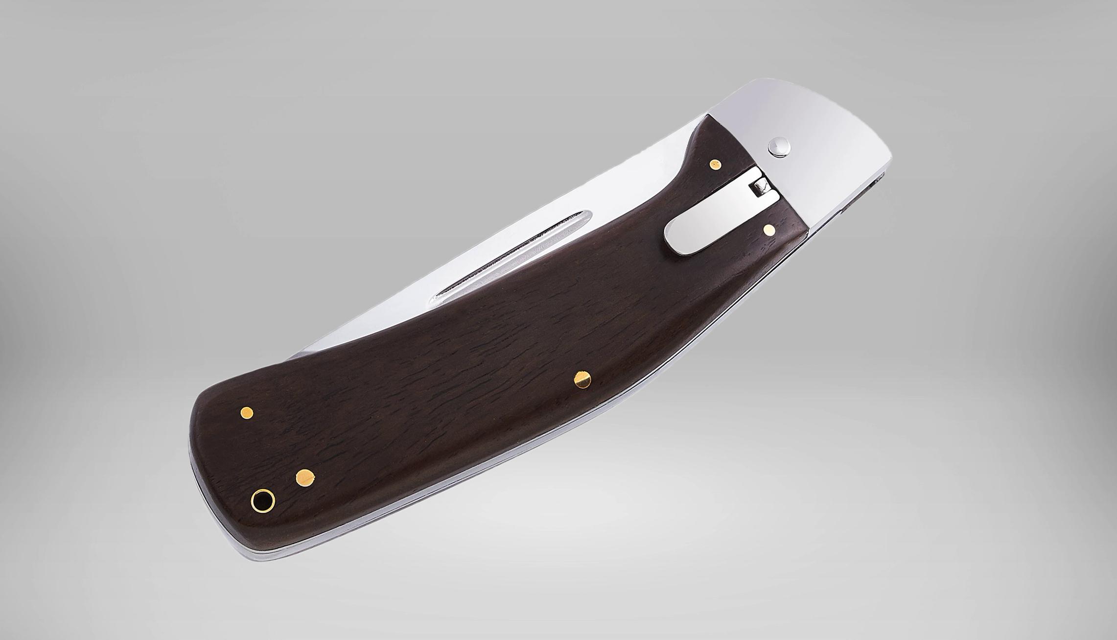 Ніж викидний автоматичний GW1315 на кнопці з рукояткою з натурального дерева - фото 4