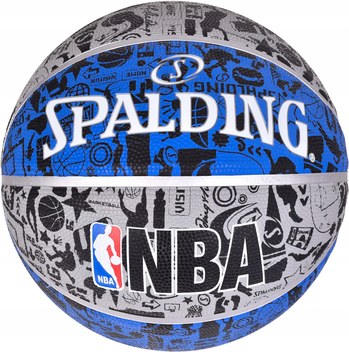 Мяч баскетбольный Spalding NBA Graffiti Outdoor Size 7 Grey/Blue