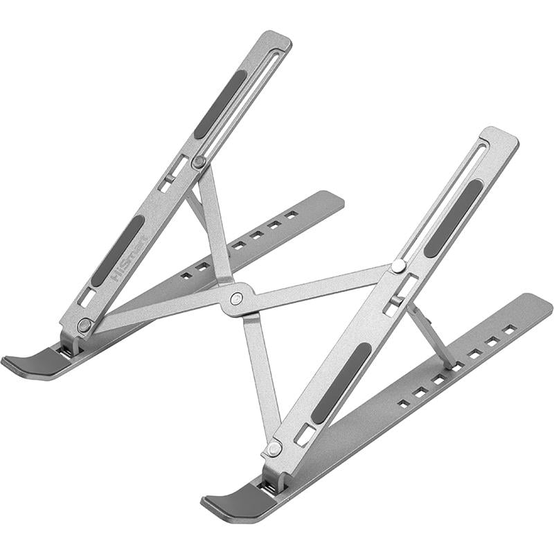 Подставка под для ноутбука HiSmart SX-LS101 алюминиевая регулируемая складная Серебристый (628245)