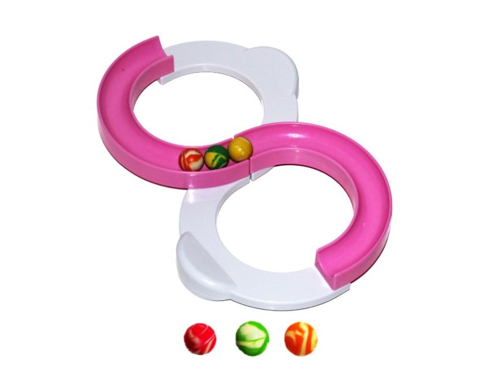 Интерактивная игрушка SUNROZ Creative Track развивающий трек "Бесконечная восьмерка" Бело-розовый (SUN258)